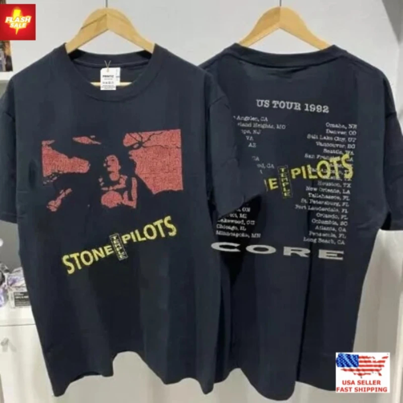 Stone Temple Pilots Shirt 90s Grunge Band Tee Vintage Tour Graphic Gift