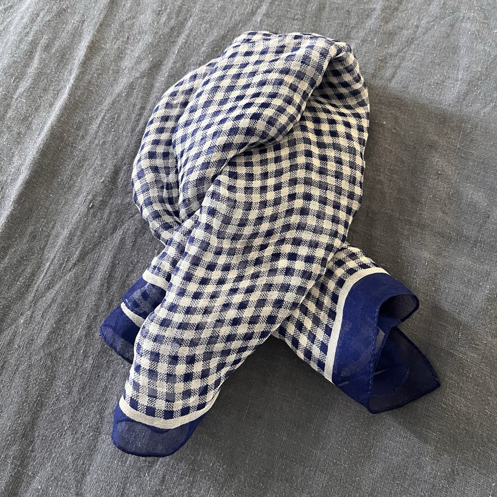 The Limited 100% Silk Neck Scarf Bandana Navy White Made in Italy VTG