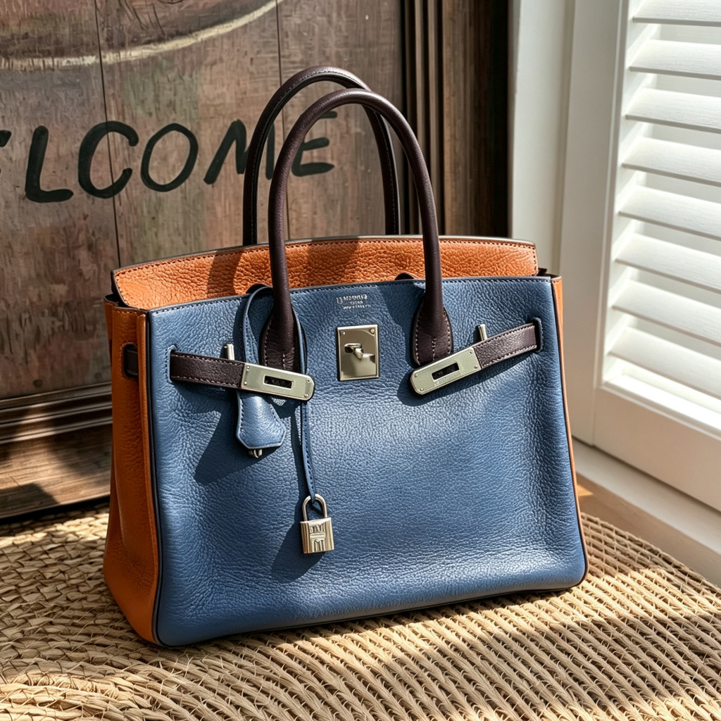 Hermès Birkin 30 Multicolor SHW Leather Vintage Quilted Top Handle Bag Rare