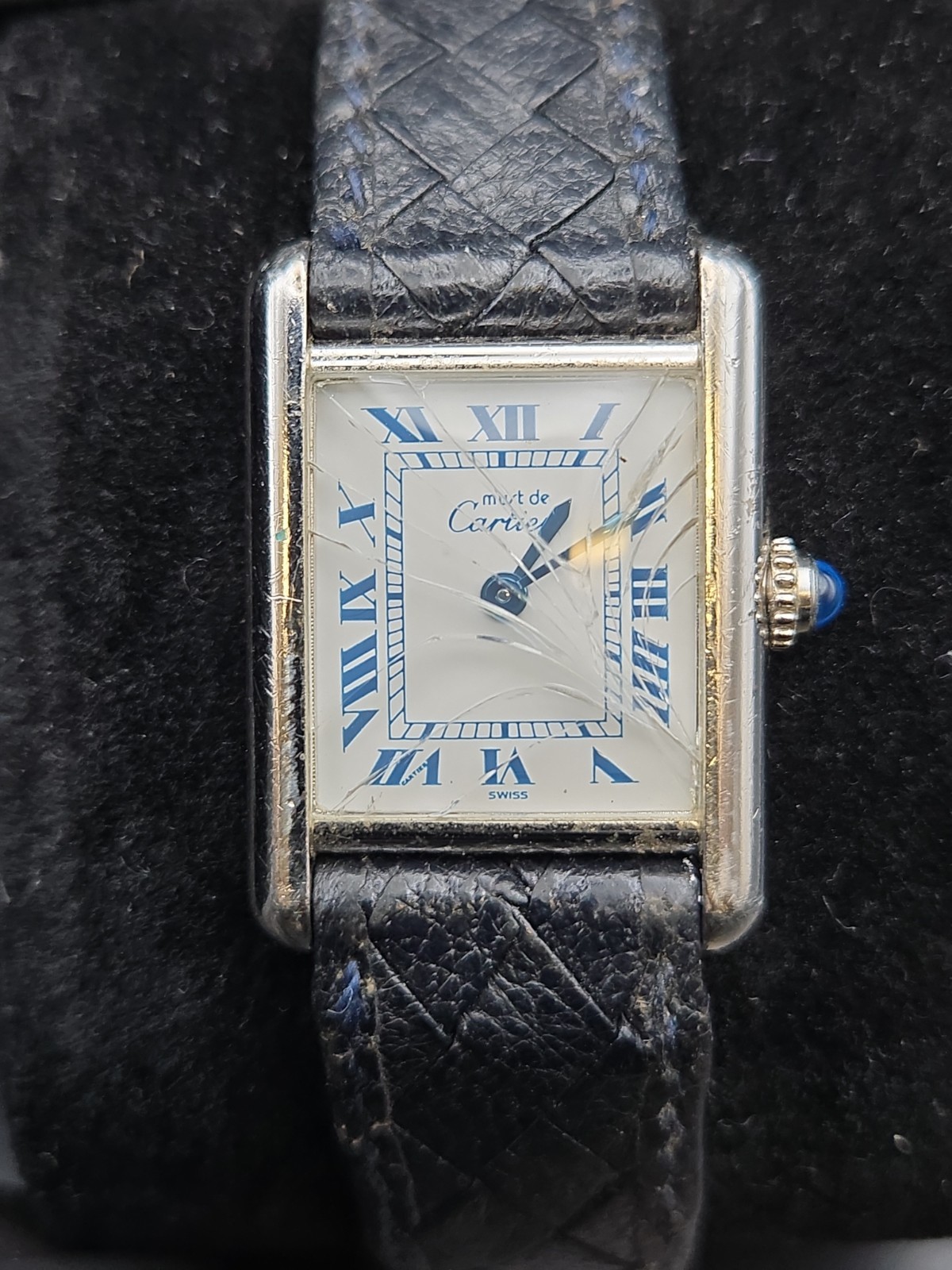 Vintage Must De Cartier Tank 20mm White Dial Womens Watch 6057002