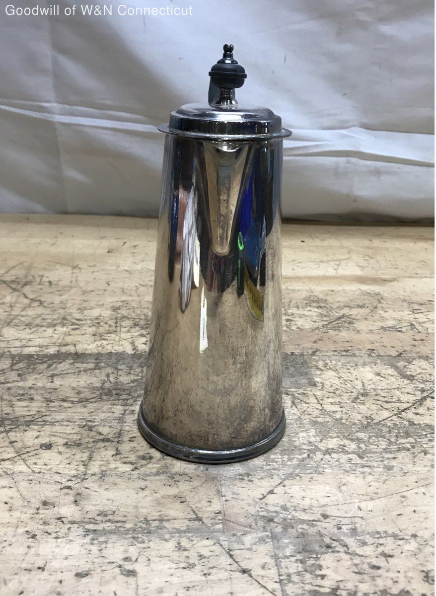Vintage Silver Plate Coffee Pot Hard Soldered Made in England 8 Inch Hinged Lid