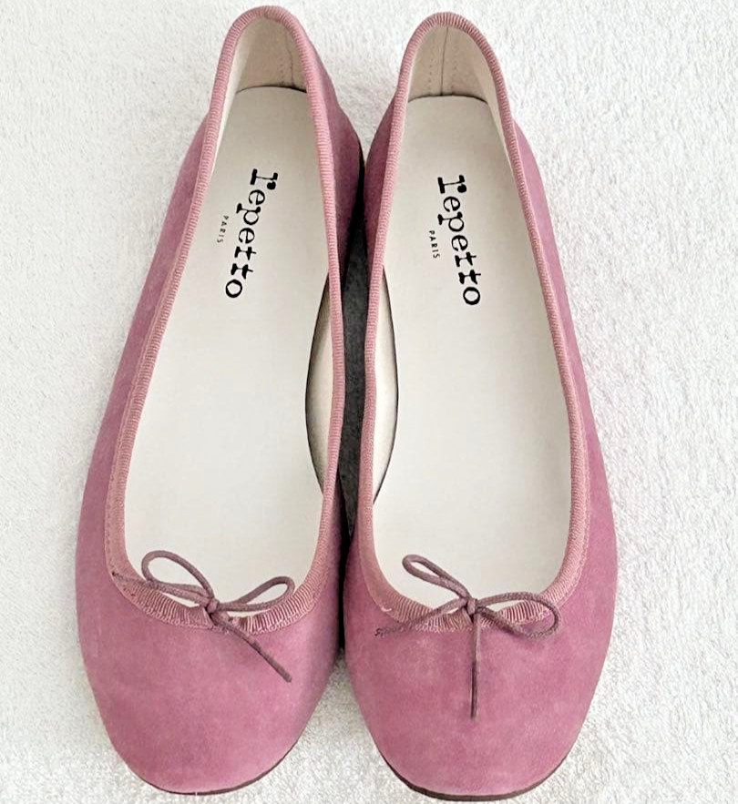 Repetto Cendrillon Ballet Flats Suede Pink Purple Sz 40 US 9 New Without Box JPN