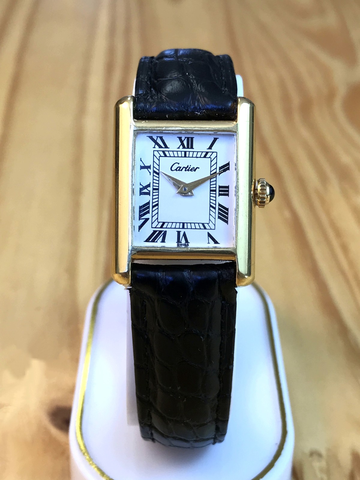 VINTAGE 1978 CARTIER TANK WOMEN'S PRE-MUST 18K ELECTROPLATED 21MM, HAND-WIND!
