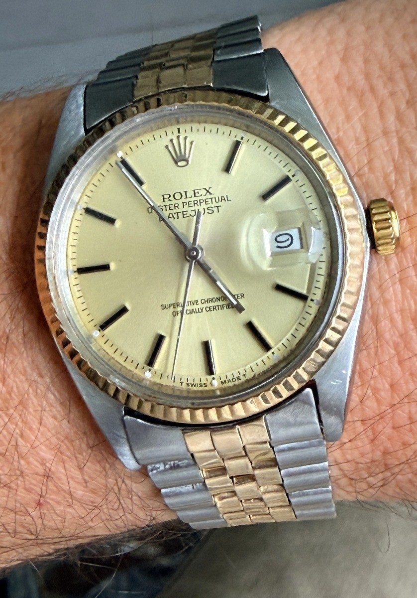 1967 ROLEX Oyster Perpetual Datejust AUTOMATIC 14K SOLID GOLD / STEEL TWO TONE