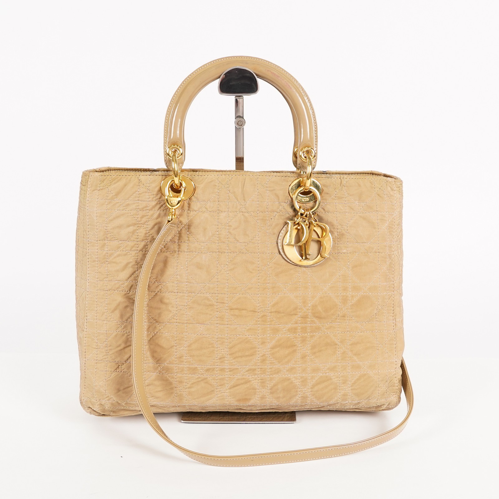 Christian Dior Vintage Lady Dior Bag Cannage Quilt Nylon Medium 02A083946805