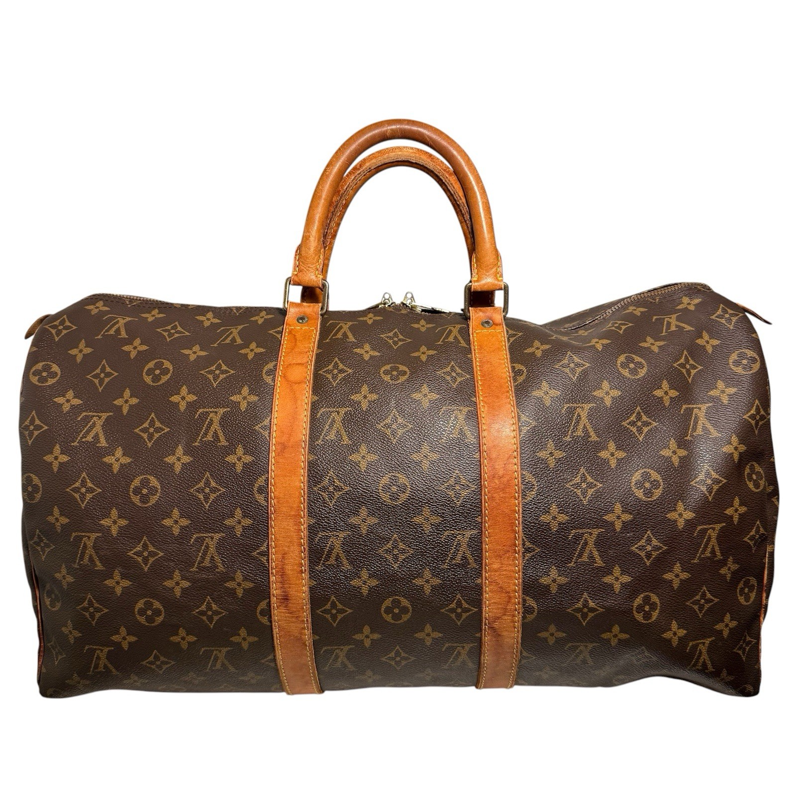 Authentic Vintage Louis Vuitton Keepall 50 Monogram Brown Duffle Hand Bag Travel