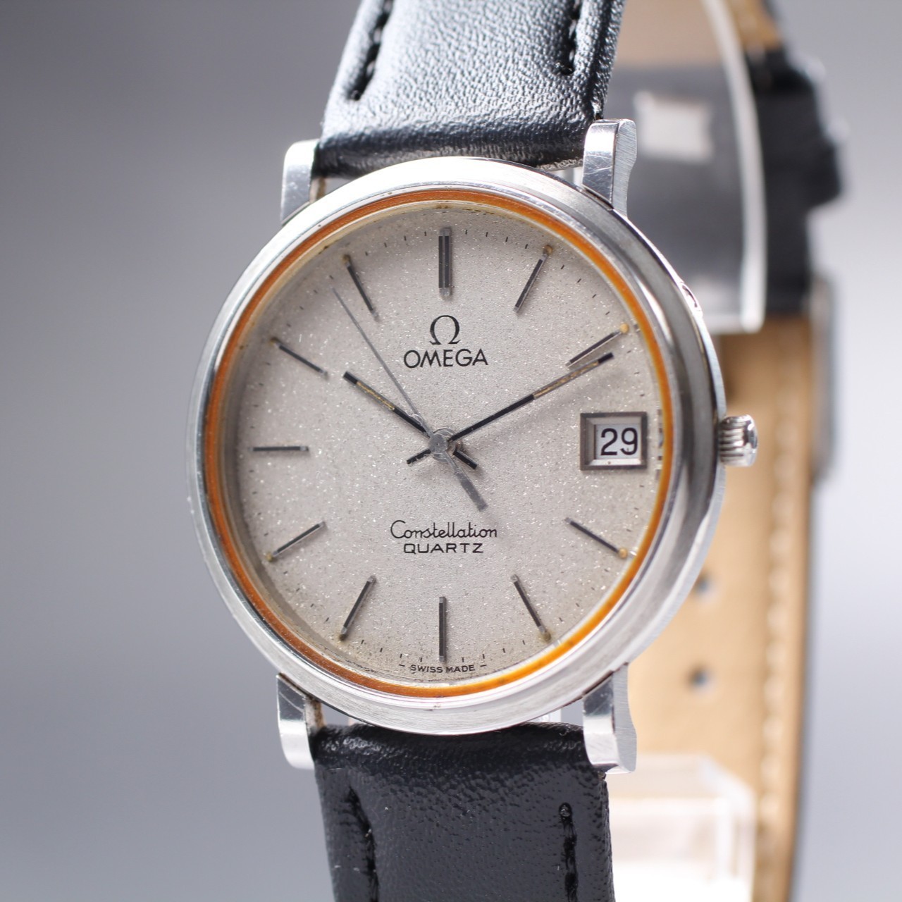 Vintage [N Mint] Omega Constellation Cal.1332 Silver Date Men's Qz Watch JP U653