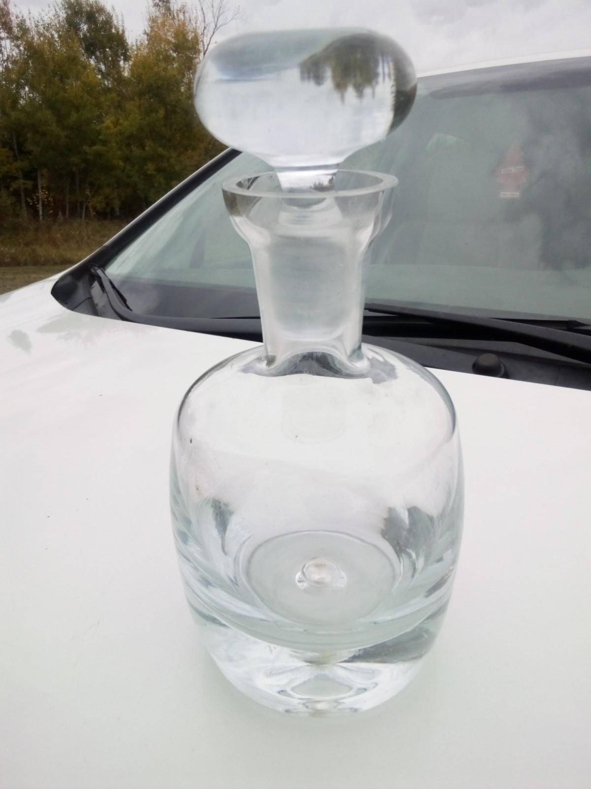 Vintage Crystal Heavy Glass Decanter 11" tall
