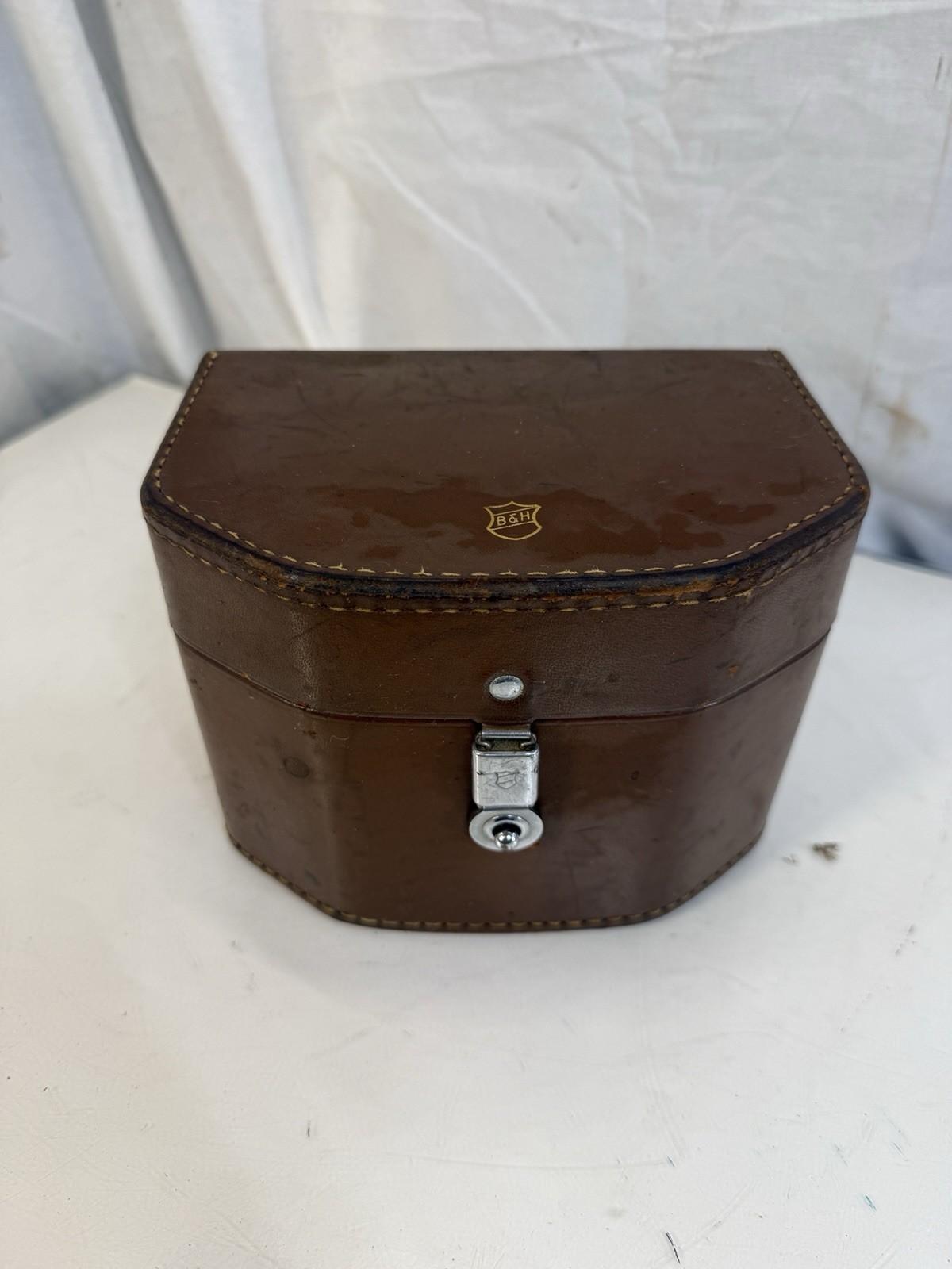 Vintage Bell & Howell Leather Camera Case Hard Shell Brown Carrier B&H Trunk