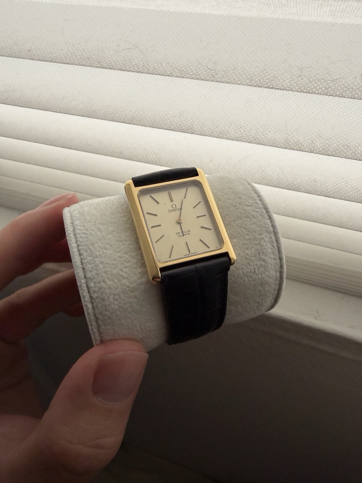 Omega De Ville Quartz Tank 591.0027 Yellow Gold Plated Unisex Vintage Watch