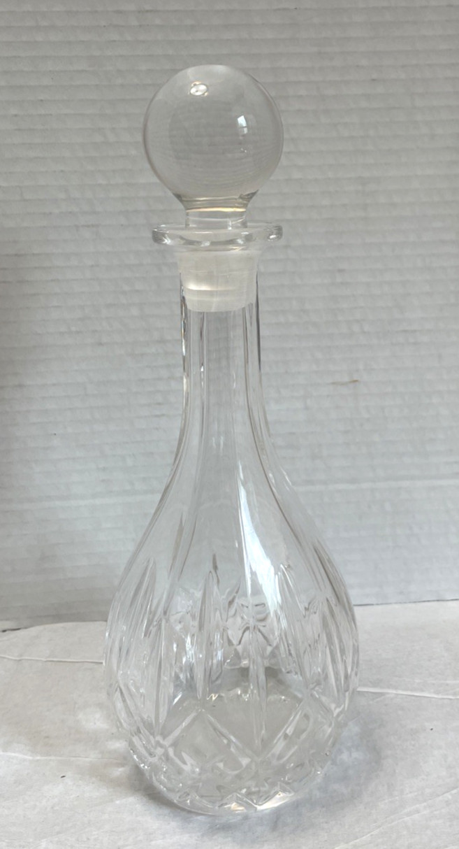 Vintage Wine Decanter Cut Crystal Carafe Globe Stopper Whiskey Heavy