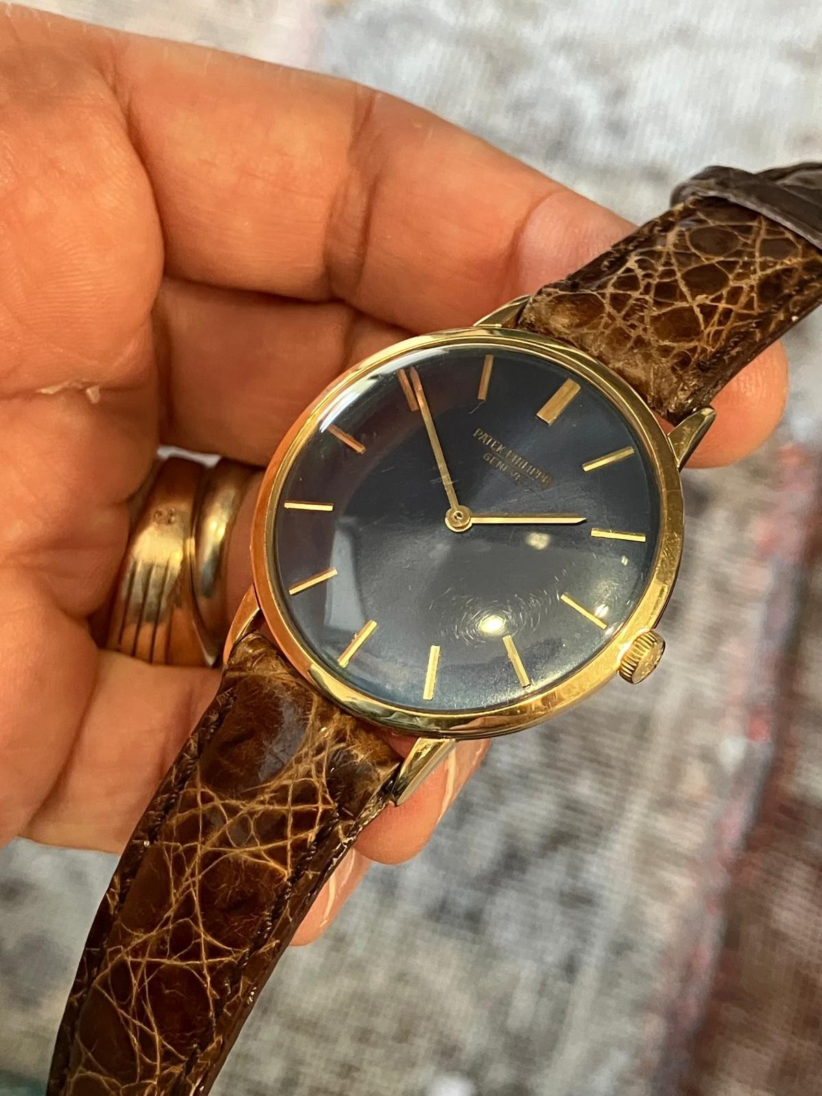 Patek Philippe Vintage Calatrava 3468 18k Blue Dial