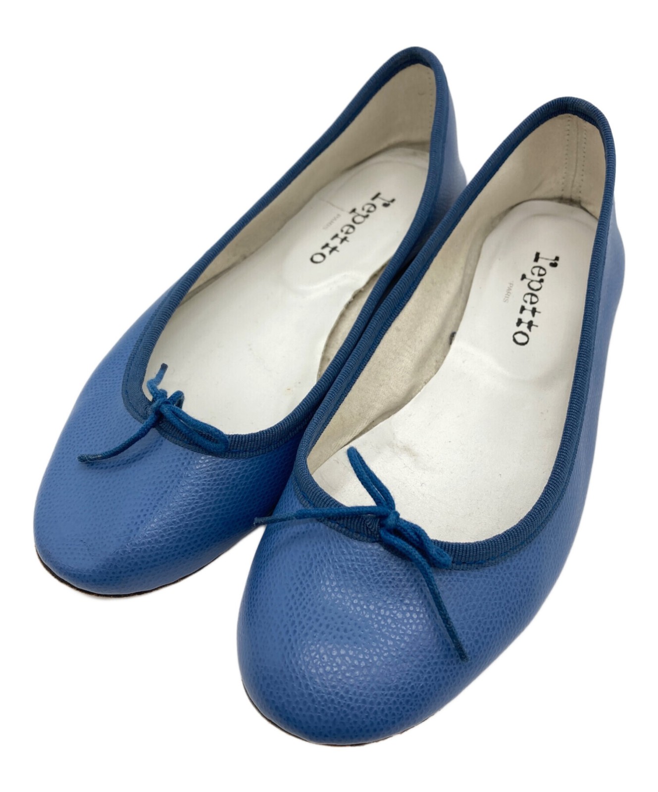 Repetto Flat Ballet Shoes Pumps Ribbon Cendrillon Size EU38 US8 Blue Auth