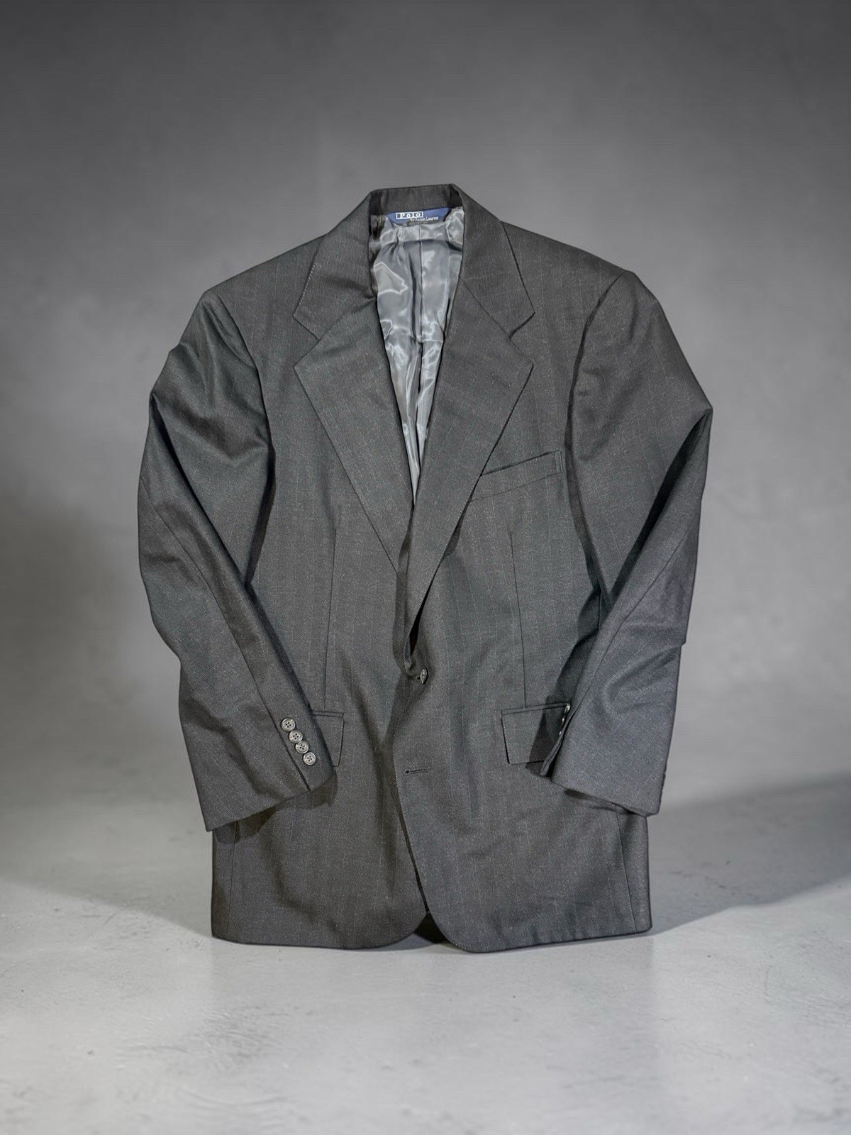 VINTAGE Polo Ralph Lauren Blazer Jacket Size 42R (38-40R) Charcoal Made in USA