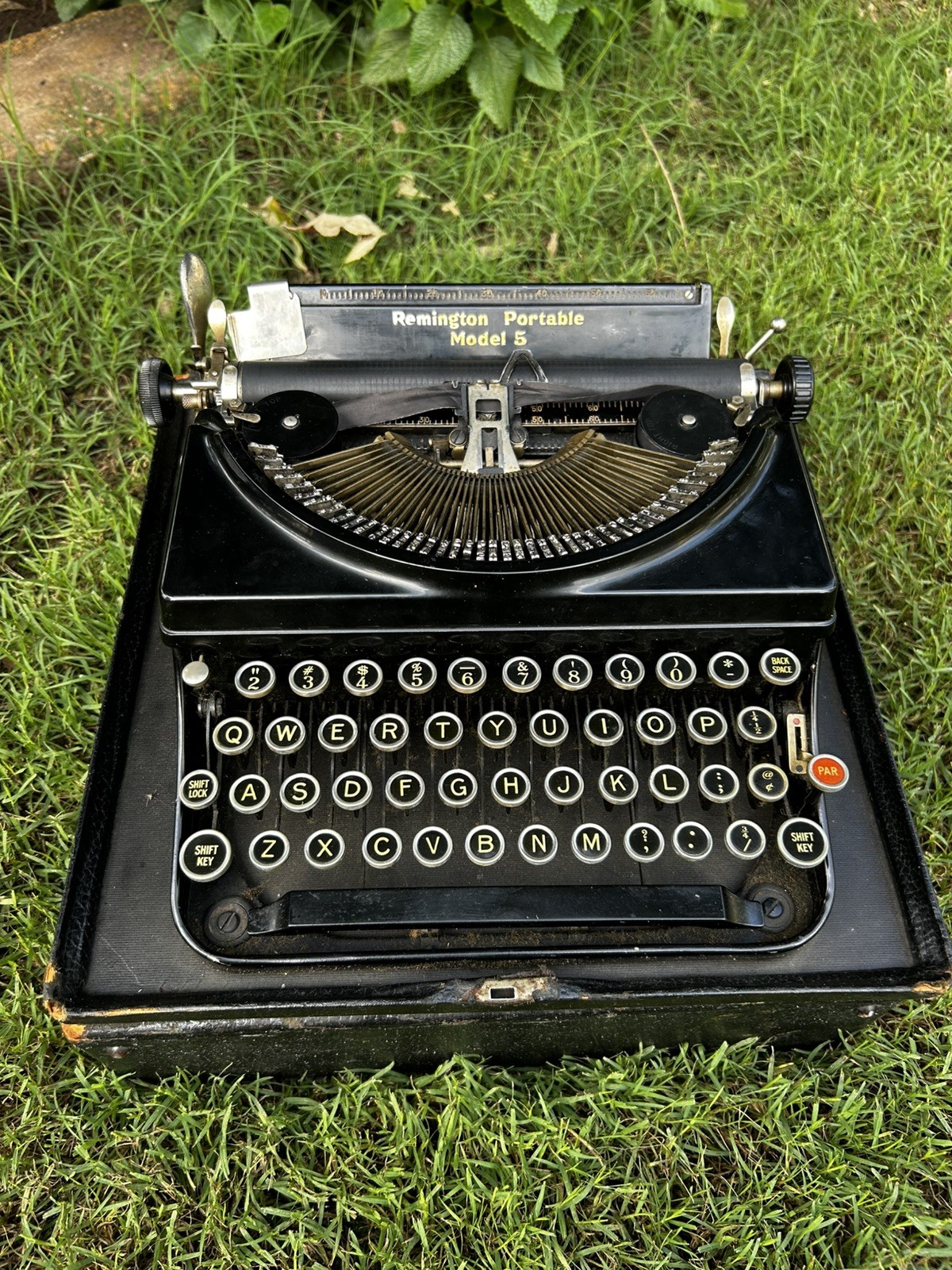 Antique Vintage 1930s Remington Portable Typewriter & Case Model 5 1935 Old