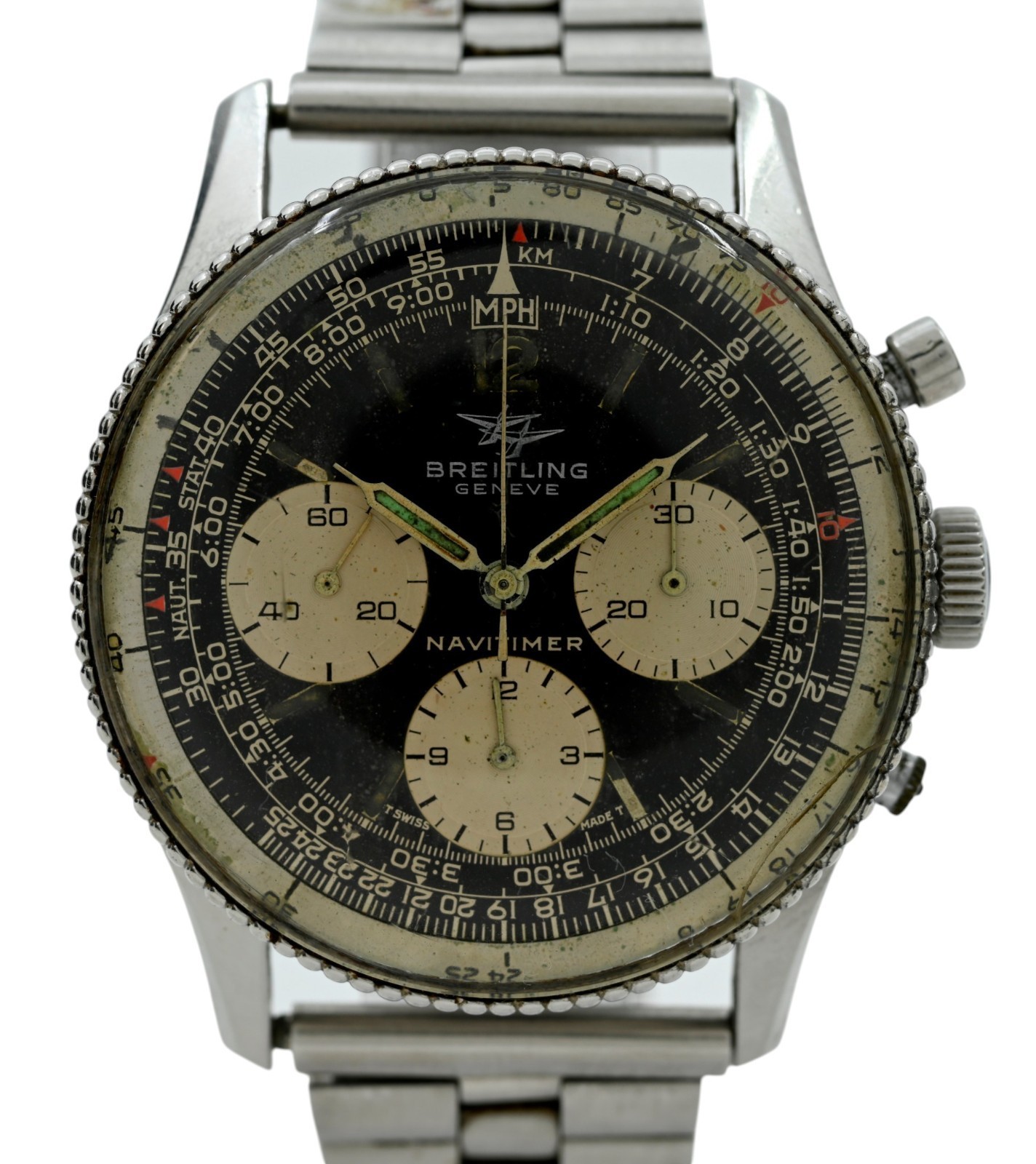 Breitling 40mm Men's Navitimer Vintage Swiss SS Watch Ref 806