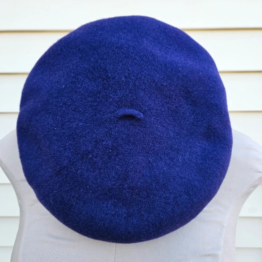 Purple Red Reversible Felted Wool French Beret Cap Women Winter One Size