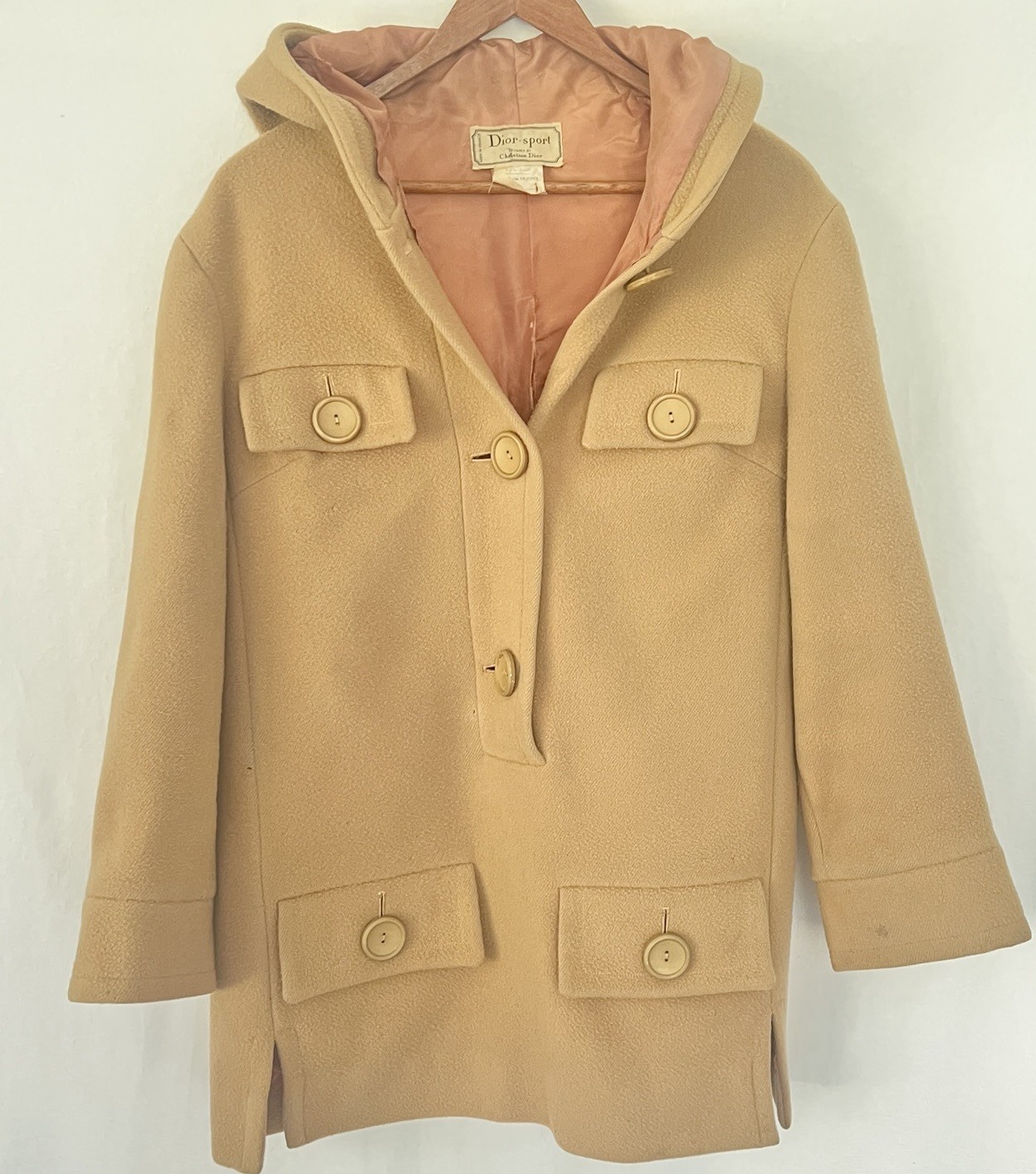 Archival 60s Dior Mod Wool Jacket Rare Hooded Design Made In France Bohan Era