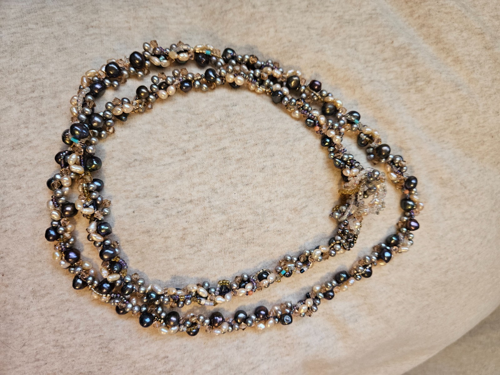 Vintage multi-strand freshwater pearl necklace.