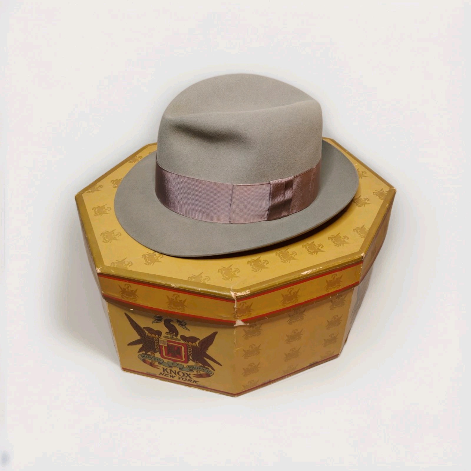 VINTAGE Knox Fifth Avenue New York Gray Fedora Hat Size 7 1/4