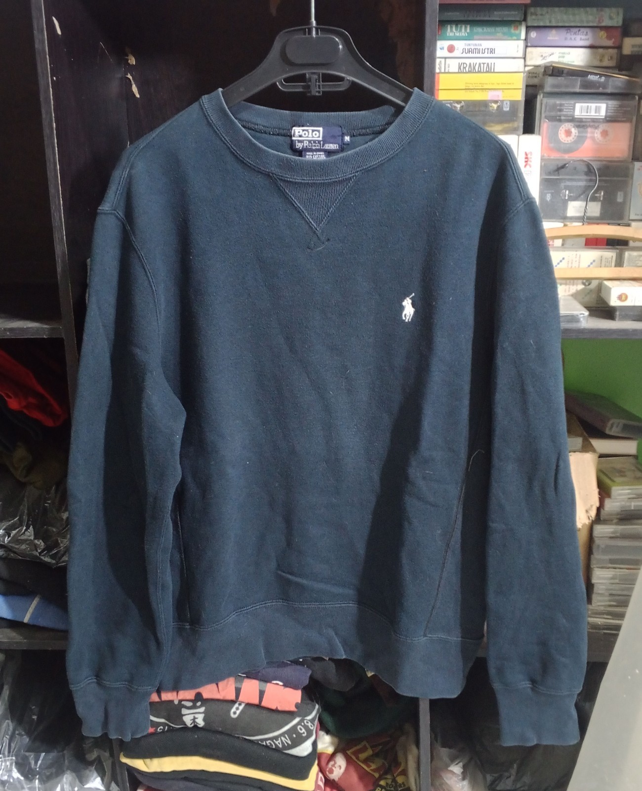 Vtg Polo Ralph Lauren Swaters Pony Logo Blue Navy M BOX 12