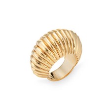 Vintage Cartier Ring c1945 Bombe Fluted Dome 14k Gold Sz 5.75 Shell Jewelry  