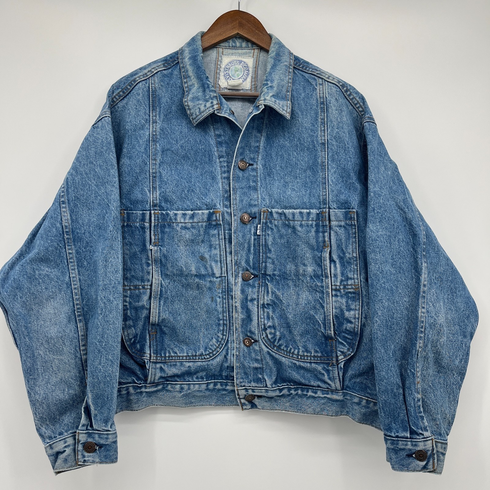 Vintage Levi's Blue Denim Trucker Jacket Medium Wash Size XL