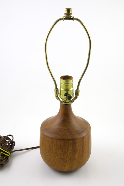 Vintage Mid Century Danish Modern Solid Teak Table Desk Lamp