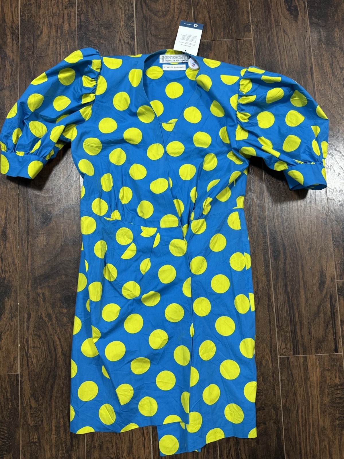 VINTAGE - 1980s GIVENCHY boutique RARE polka dot puff Runway dress