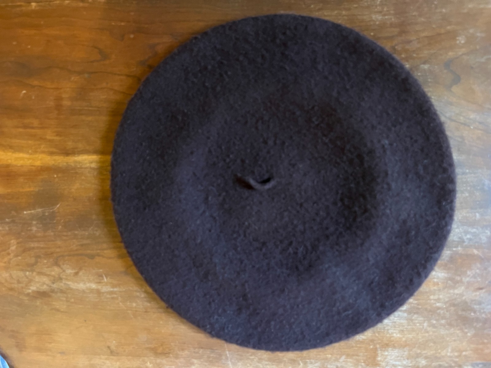 Wool Basque French Beret Chocolate Brown Vintage Midcentury MCM