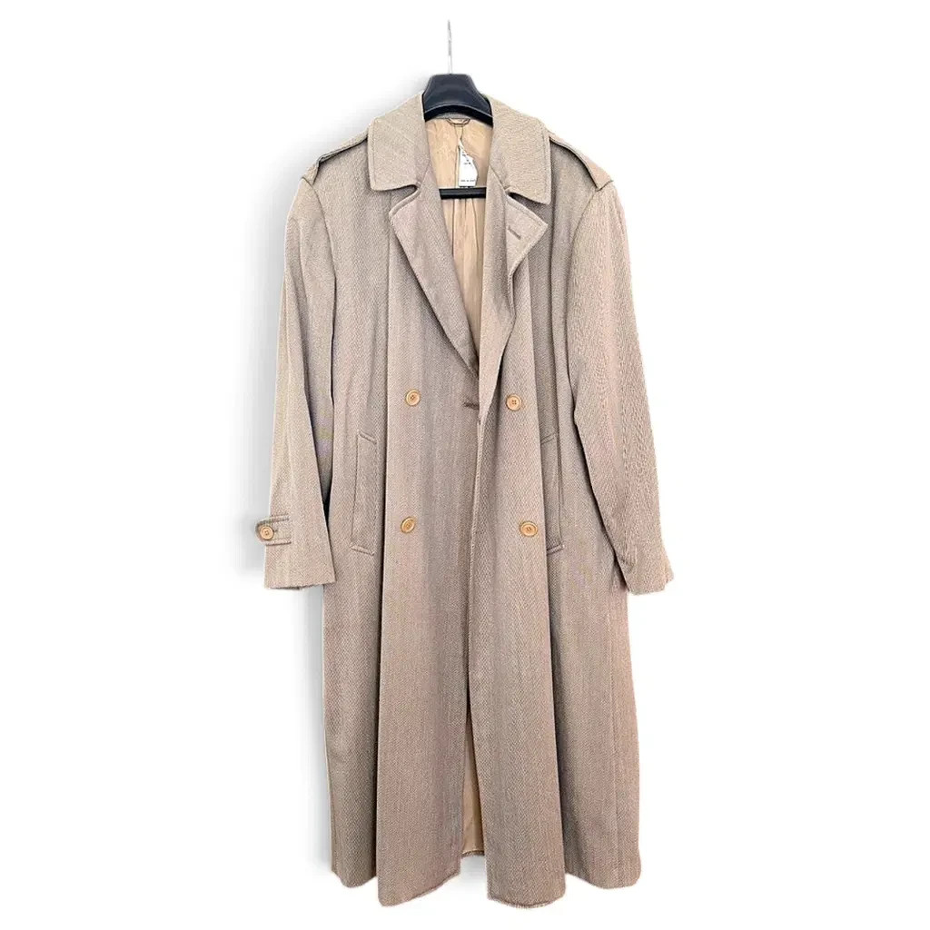 Vintage Valentino Boutique Double Breasted Wool Trench Coat Made in Italy Men's