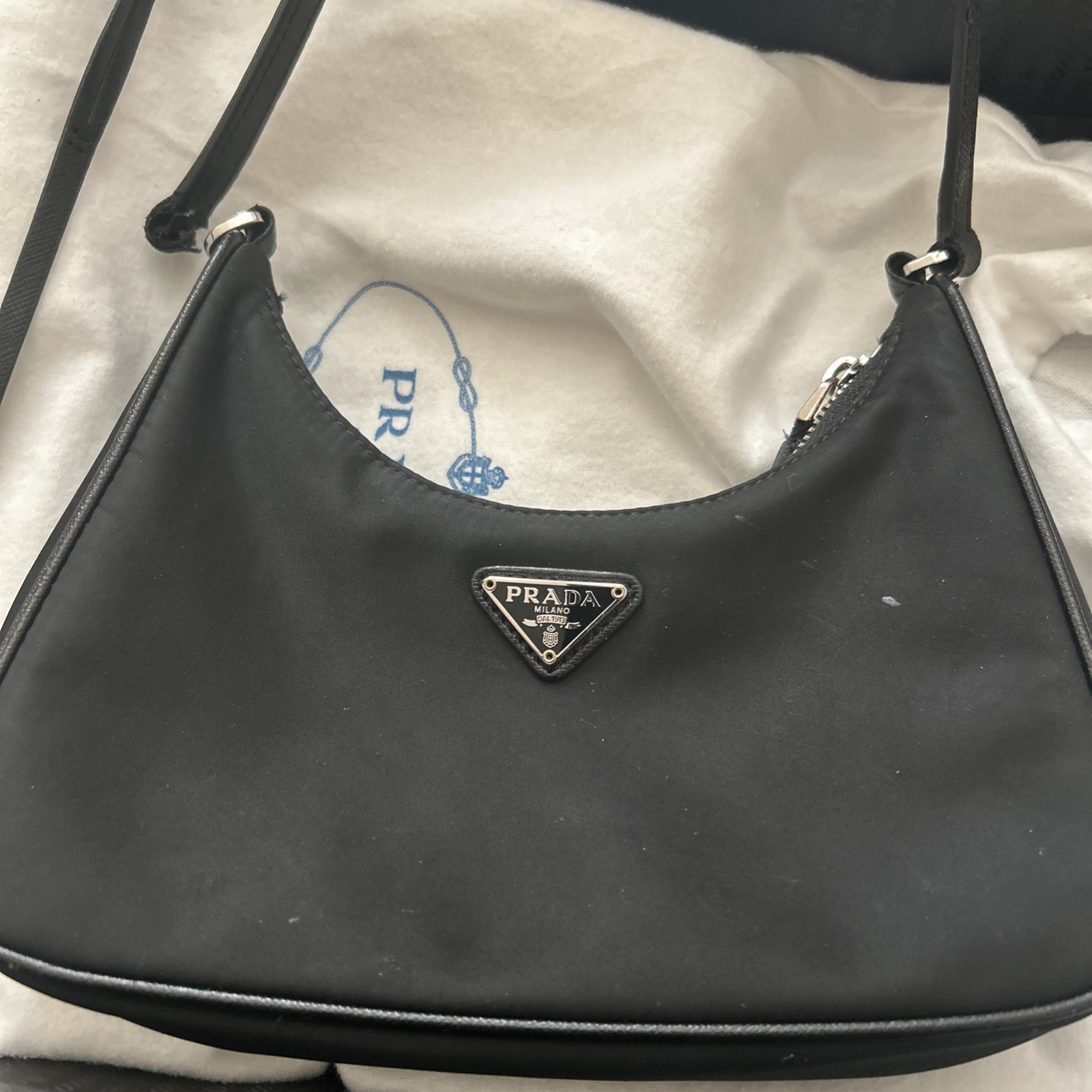 Prada Re-Edition 2005 Hobo with Saffiano Leather Handle Mini Black (vintage)