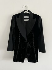 Vintage 1970s Christian Dior Boutique Velvet Wool Suit Jacket Blazer Size S