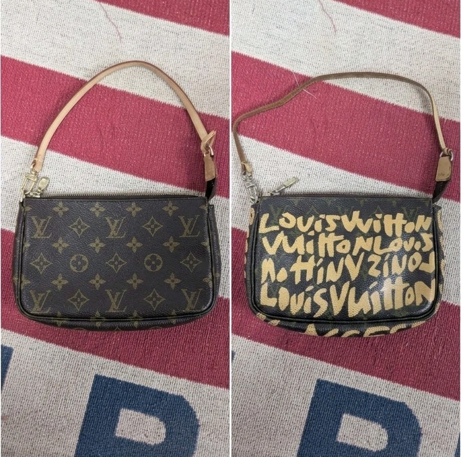 Lot Of 2 LOUIS VUITTON Monogram/Graffiti Pochette Pouch Vintage 2001 Marc Jacobs