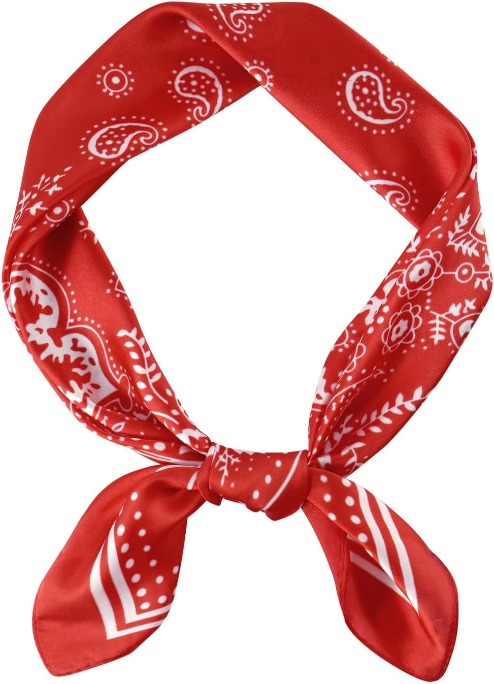 GERINLY Vintage Silk Feel Square Scarf for Men Satin Bandana Tiny Pattern Print