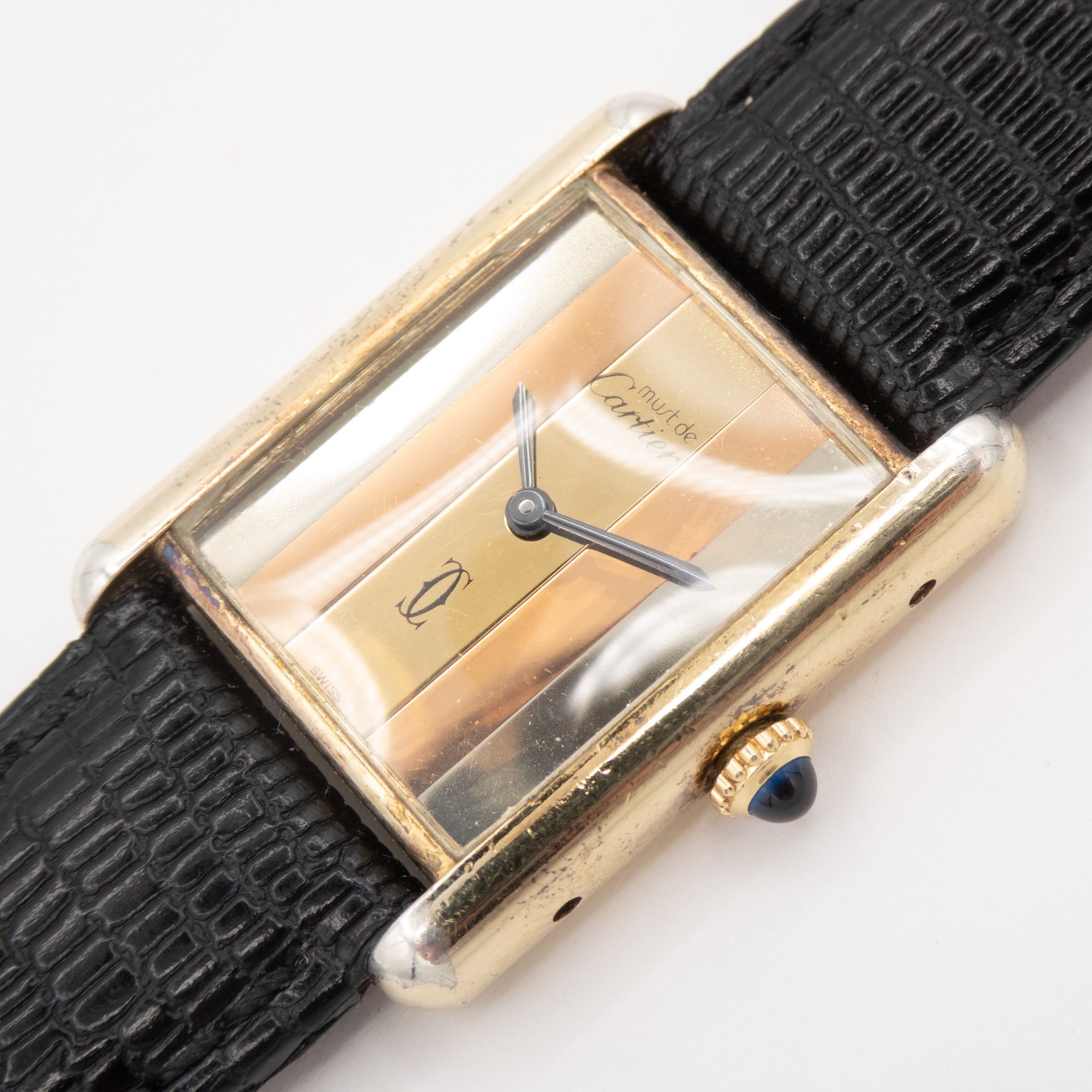 Vintage Cartier Must de Trinity 17-Jewel Vermeil Tank Wristwatch, Keeps Time