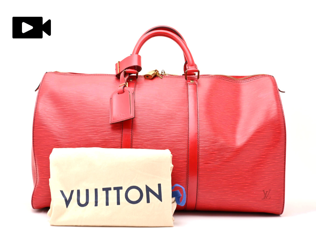 LOUIS VUITTON Keepall 50 M42967 Red Epi Leather Duffle Travel Bag Vintage Japan