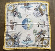 Rare Vintage Hermes Shawl Scarf Foulard Tuch Carré Le tour du monde en 80 jours