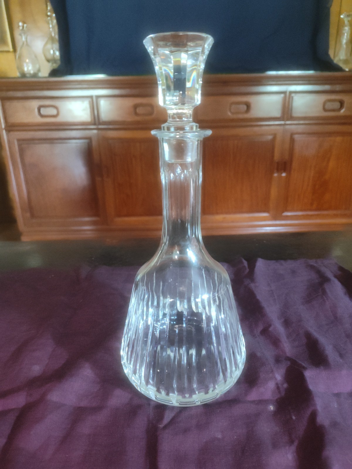 Vintage Lead Crystal Decanter - 12" No Chips Or Scratches