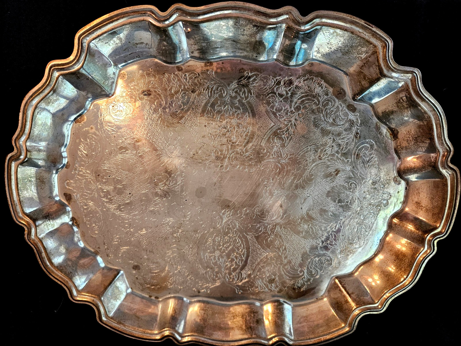 International Silver Company Silver Plated Oval Serving Tray -vintage