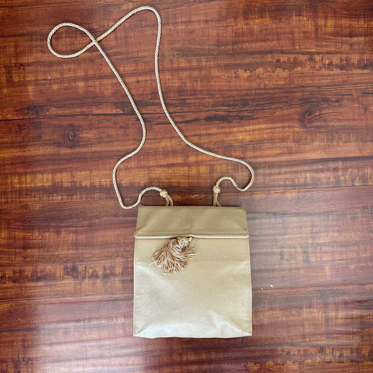 Prada vintage Saffiano leather crossbody bag with tassel and rope detailing