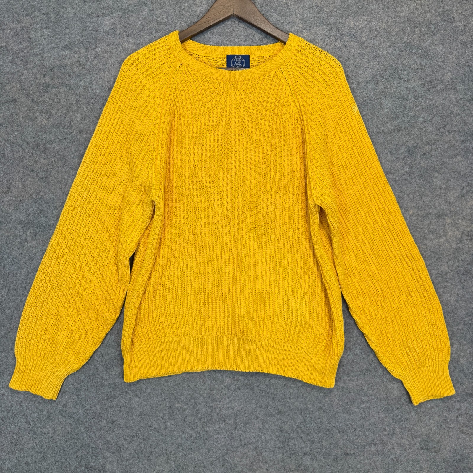 Vintage GAP Chunky Waffle Knit Fisherman Sweater Mens Large Crewneck 90s Y2K