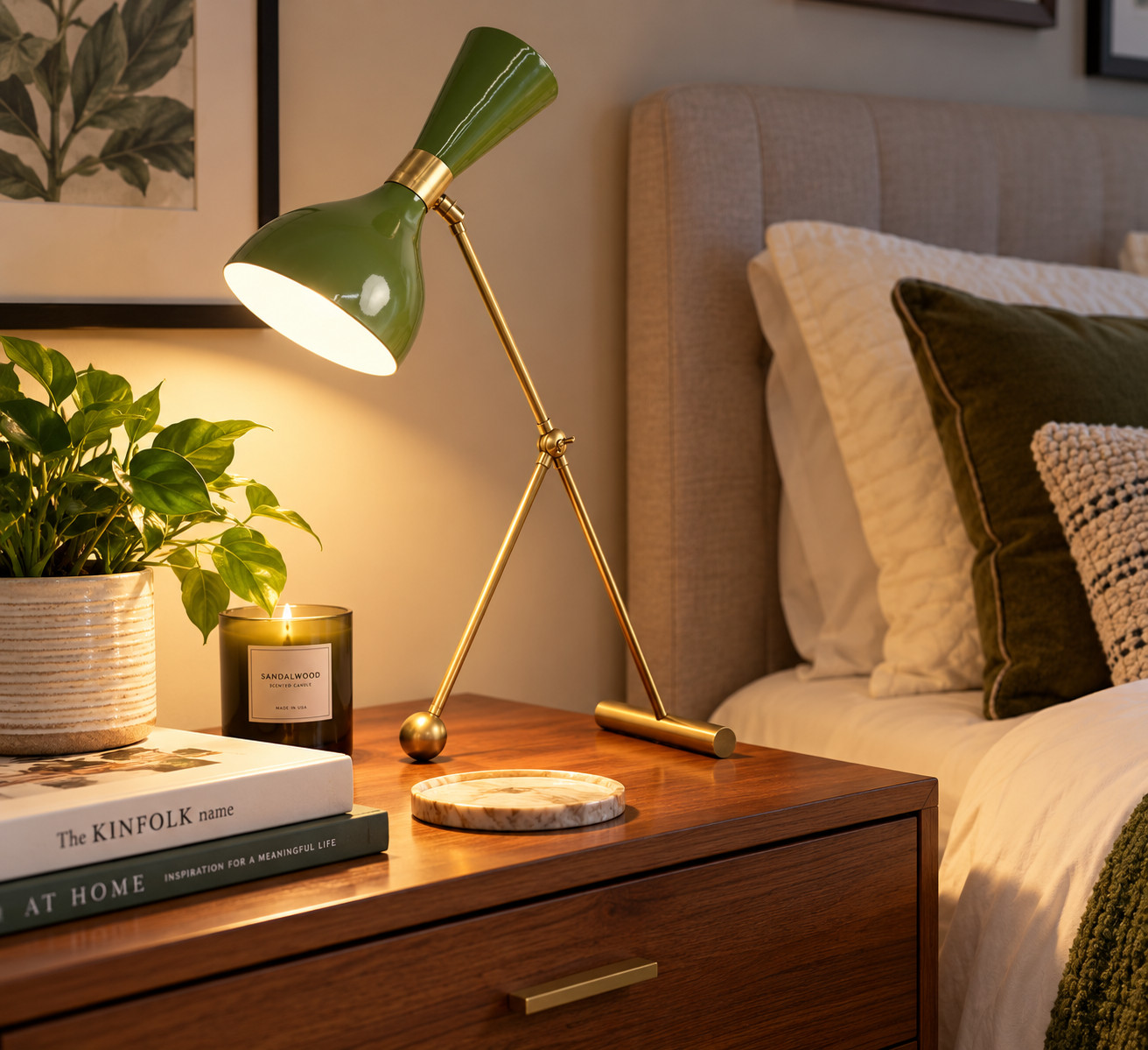 Vintage Brass Desk Lamp Adjustable Mid Century Modern Italian Style Table Light