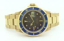 Rolex Submariner  #1680 Vintage 18K Yellow Gold Tropical Coffee Rare Men’s Watch