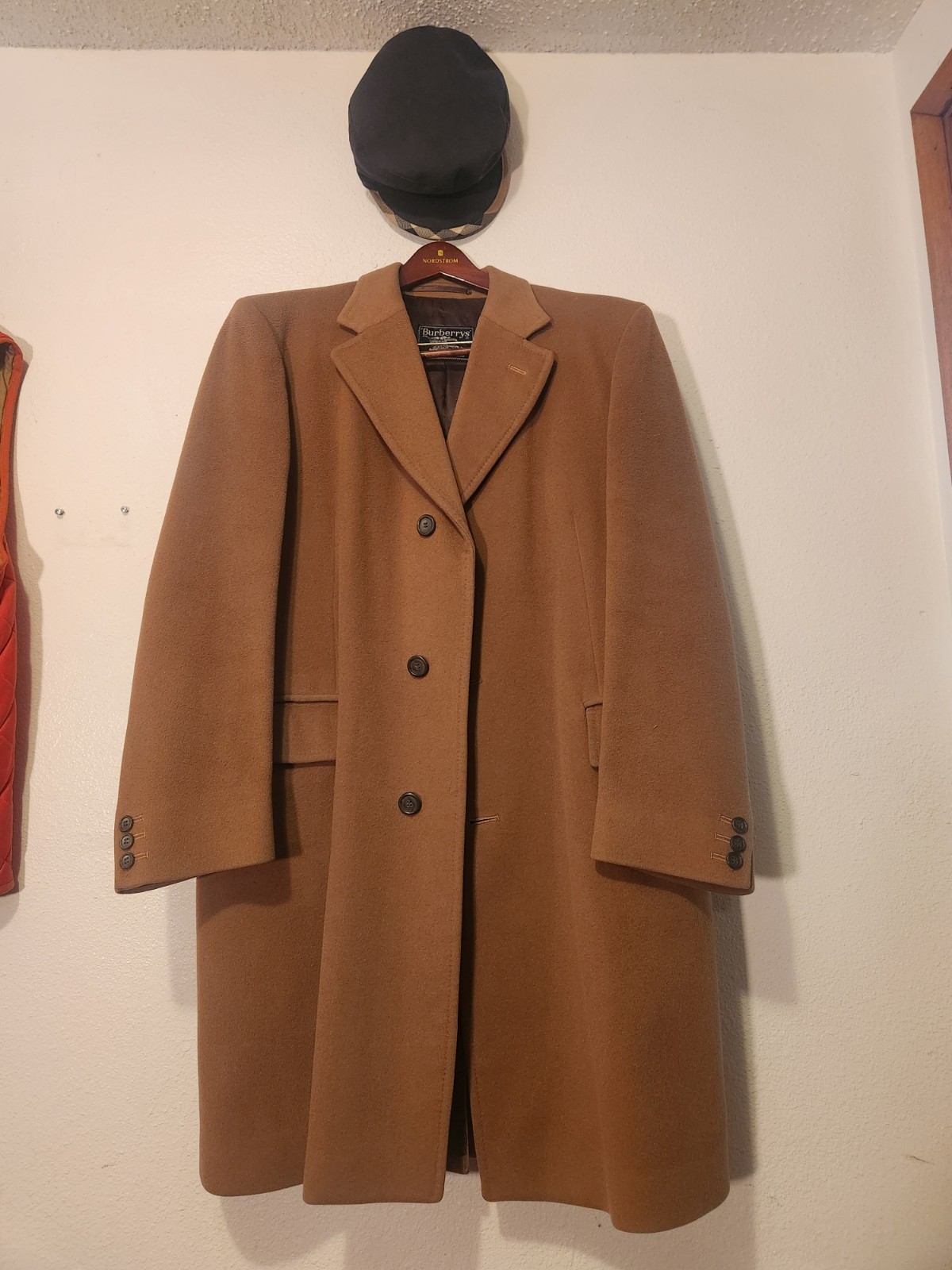 AMAZING BURBERRYS' MEN's VINTAGE  CROMBIE TRENCH LONG COAT XL BURBERRY + HAT