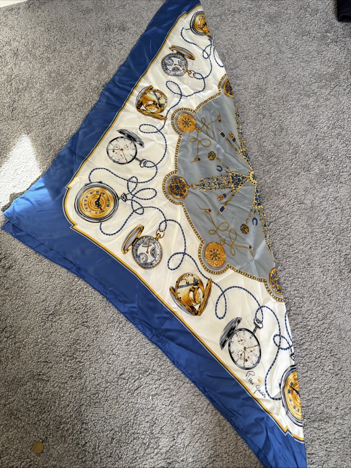 Rolex Vintage Silk Printed Watch Silk Scarf