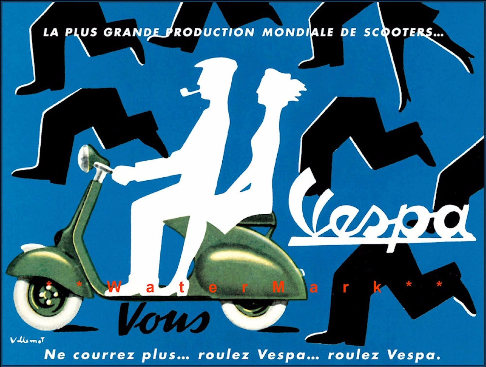 Vespa 1954 Classic Italian Motor Scooter Vintage Poster Art Print Retro Art