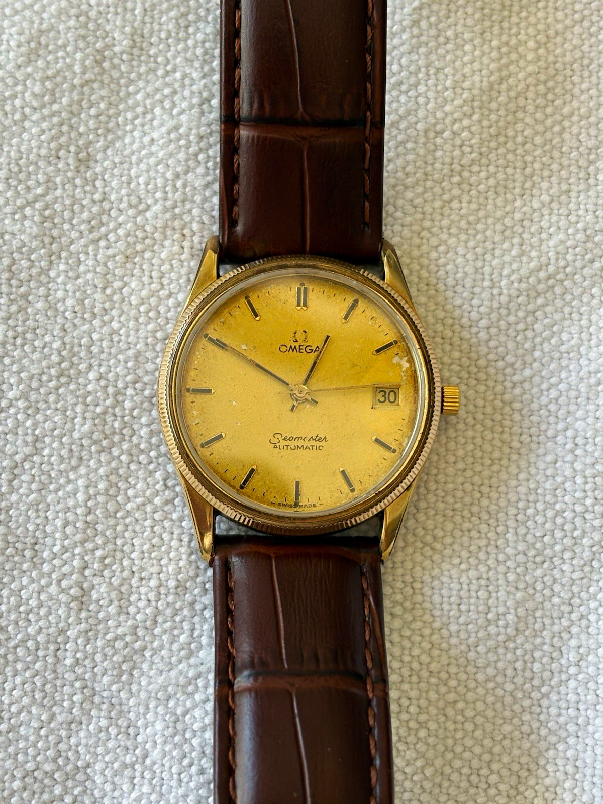 Vintage Omega Seamaster Automatic Cal 1110 Gold Plated Watch Running