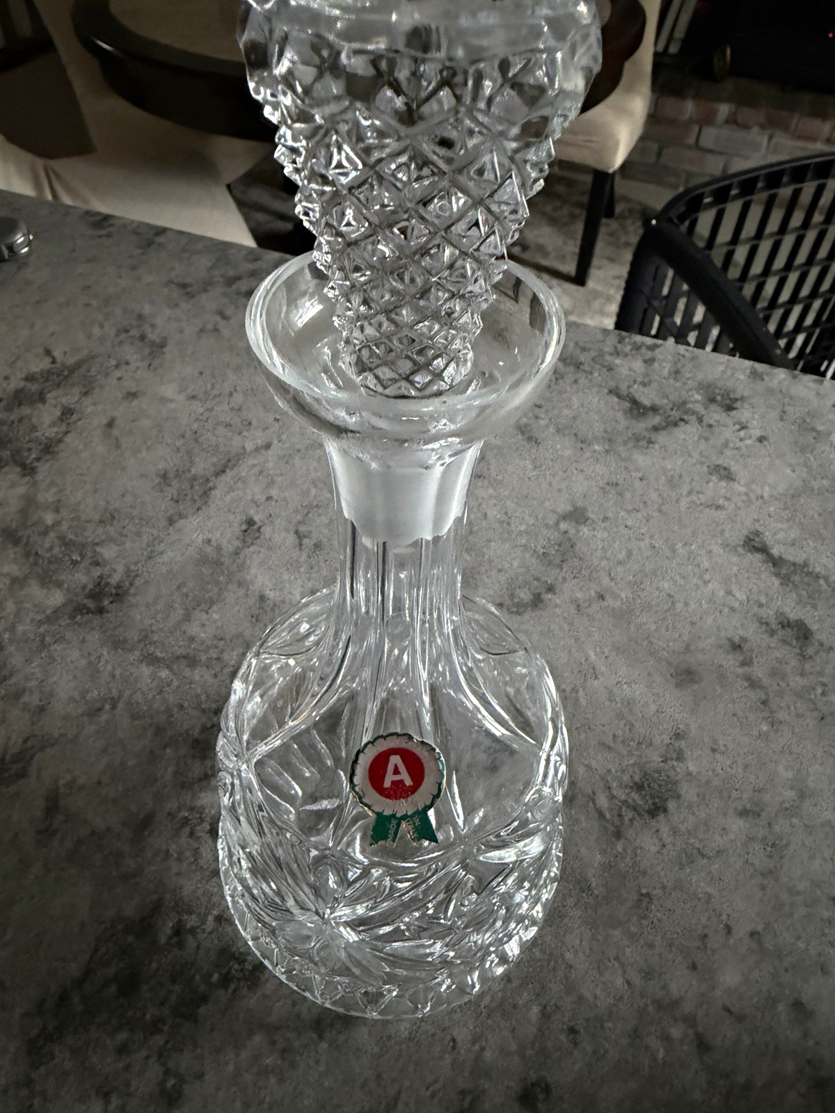 vintage Italian hand-cut lead-crystal decanter
