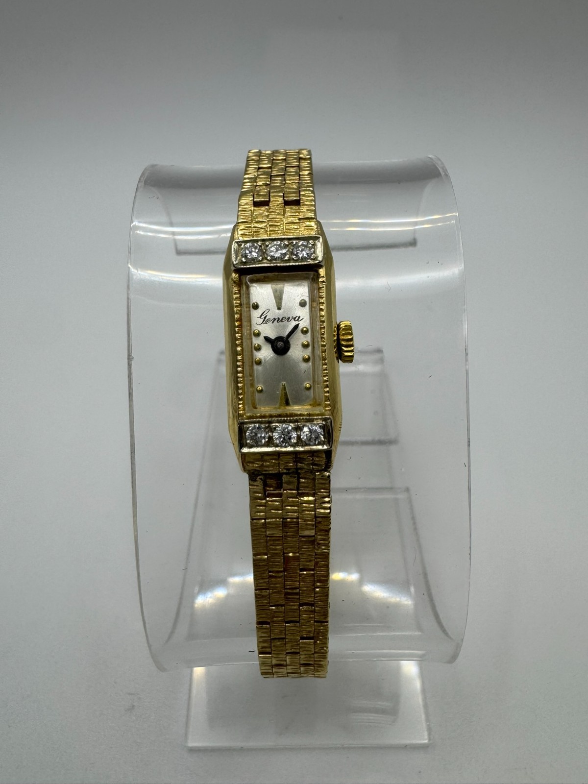 Vintage Geneva 14K Gold Diamond Ladies Watch Swiss Made Mechanical